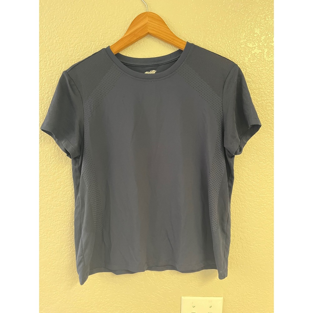Avia Womens Navy Blue Seamless Perforated Activewear T-Shirt Size M 8-10
